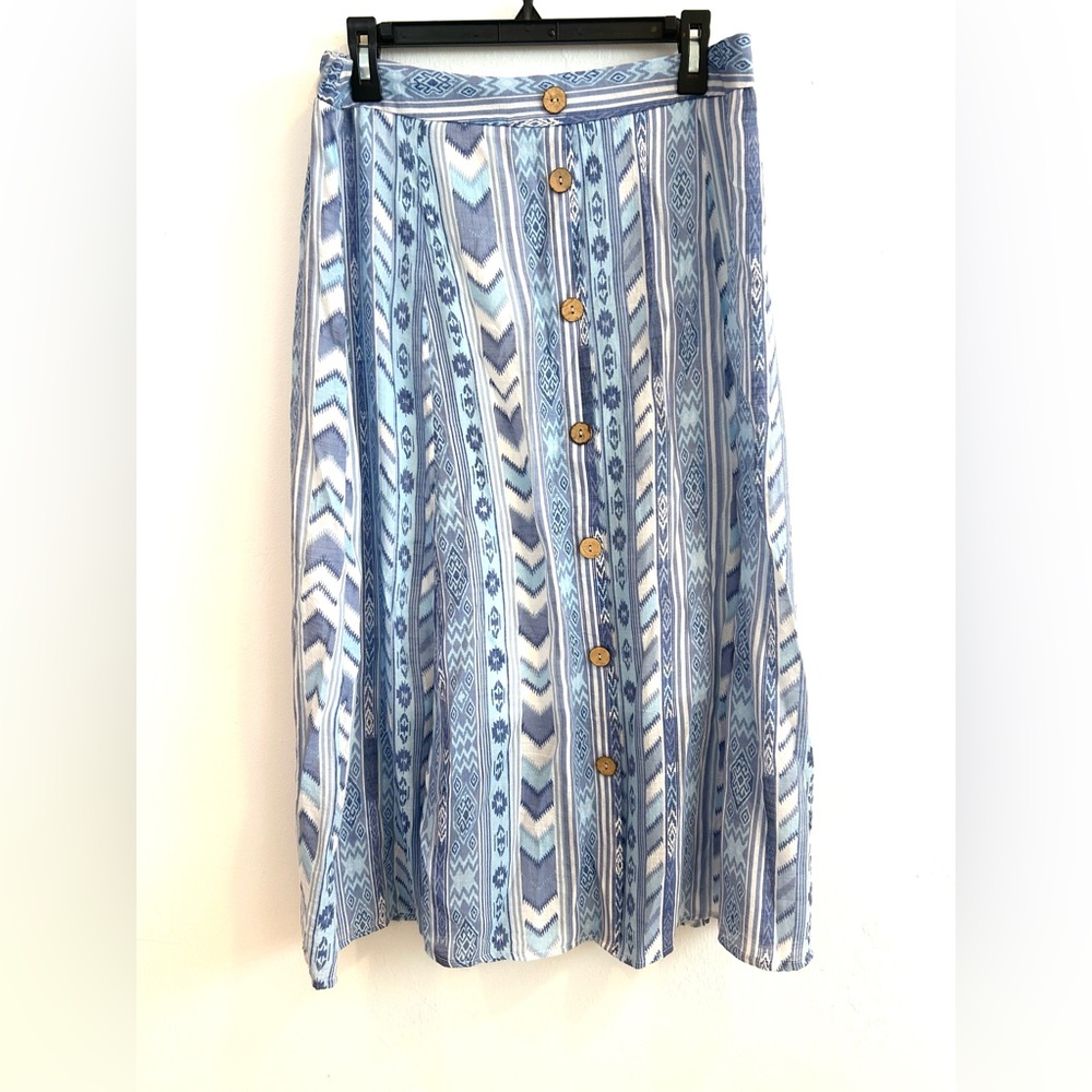 Women’s Mlle Gabrielle  Midi Skirt Native Designs Elastic Waist Size Large
